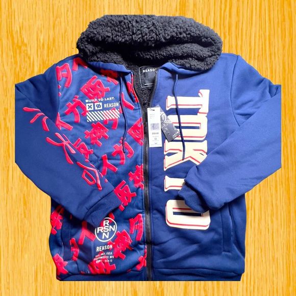 Sherpa Tokyo Full Zip HipHop Urban Comfy Designer Streetwear Hoodie Men’s M NWT - Picture 1 of 4